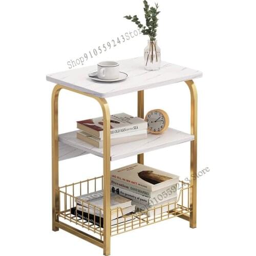 Sofa Side Table Living Room Bedroom Simple Small Coffee Table Light Luxury Movable Bedside Table Coffee Table Creative Small Squ