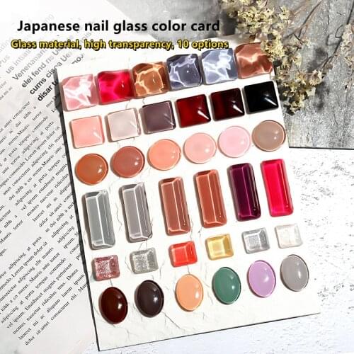 Manicure Permeability Glass Beanie Card Japanese-style Trapezoid Square Circle Wave Nail Polish Glue Display Card