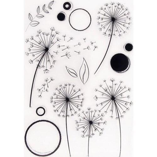 15x21cm Dandelion Transparent Clear Stamps Silicone Seals Roller Stamp DIY Scrapbooking Christmas Halloween Wedding Cards