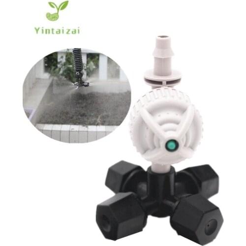 Fast Shipping 20PCS 4-Way Misting Sprinkler Cross Nozzle Watering Irrigation Garden Hanging Down Sprayers Drip Fittings