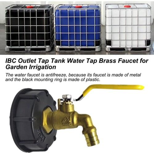 IBC Ball Outlet Tap Tank 3/4 Inch Food Grade Drain Adapter 1000L Tank Faucet For Rainwater Container Brass Hose Faucet Valve New