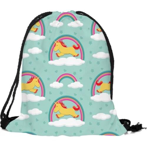 ZHBSLWT 3D Printing Bouncing Unicorn Backpack for Women Travel 2017 New Fashion Kawaii Drawstring Bags-33