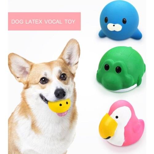 Dog Latex Nibbling Molars Vocal Toy Cats Dogs Balls Shape Seal Penguin Crocodile Chicken Squeaker Latex Chew Bite Teeth Cleaner