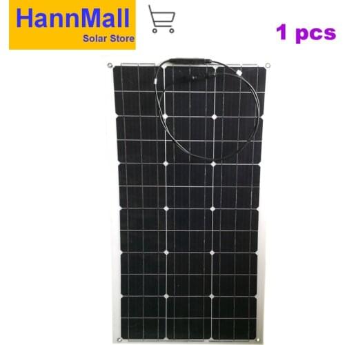 HannMall solar panel 100W 200W 12V volt panel solar flexible monocrsytalline solar cell for car marine solar battery 12v/24v