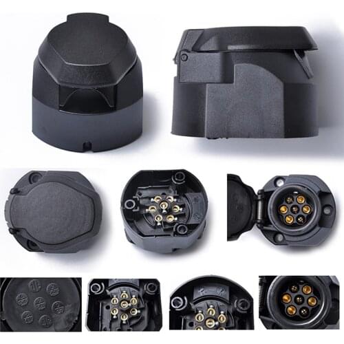 Standard Truck Trailer Link Flat Round Cars Trailer Connector 12V 7-Pin Flat Round Trailer Connection Socket European Accessorie