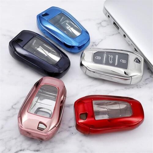 360° Protection TPU Car Key Case Cover For Peugeot 206 207 208 301 307 407 2008 3008 4008 508 Anti-wear Transparent Key Shell