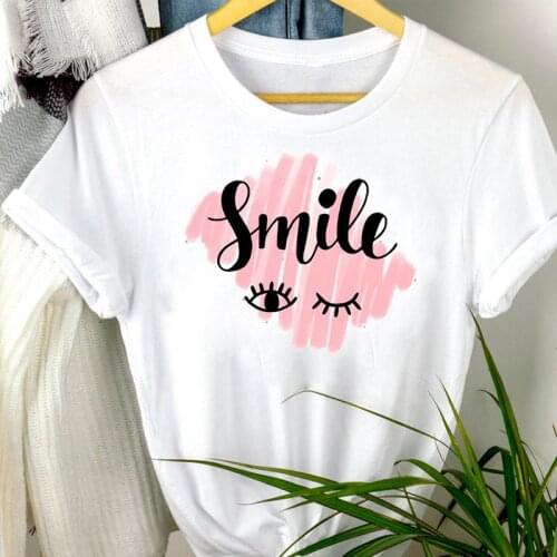 Women Clothes letters 2021 watercolor 90s Cartoon Print mujer camisetas Regular Tshirt Female Tee Top Graphic T-shirt