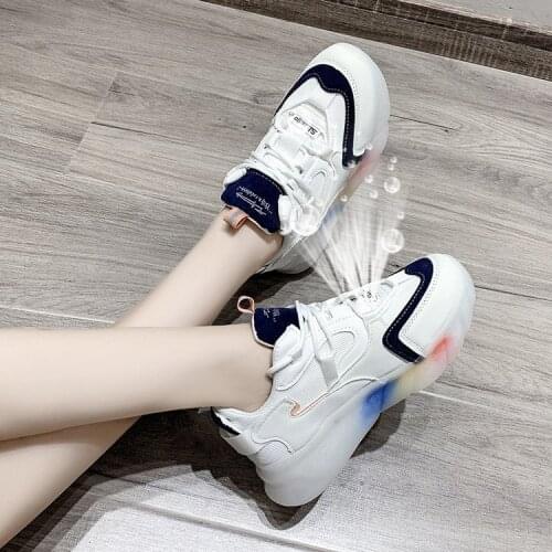 Rainbow Bottom Dad Shoes Womens Shoes Ins Fashion Platform Sneakers Fashion