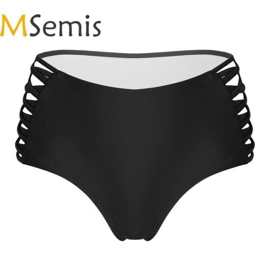 MSemis Women Fashion Hollow Out Briefs High Waist Stretchy Underwear Female Skinny Exotic Panties for Lingerie Party Performance