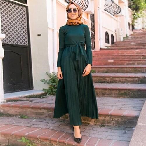 Late Knitted cotton pleated skirt pleated flared sleeve long cardigan dress Fashion Special Women Dress