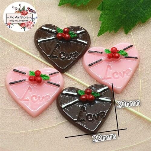 10pcs Resin heart cak candy dessert Cabochon Miniature food Art Supply Decoration Charm Craft