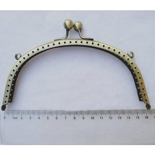 10pcs Wholesale DIY 16cm Round Ball Smooth Surface Metal Purse Frame Handle for Bag Sewing Craft Tailor Sewer