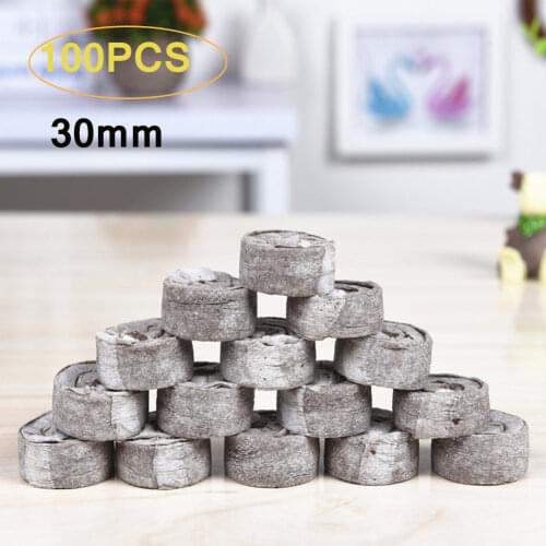 100pcs 30mm Compressed Peat Soil Pellet Seedling Soil Block Maker Seeds Starting Professional Plug Seeds Planting Starter