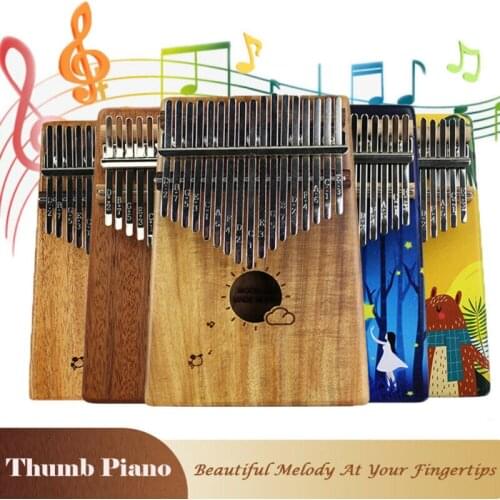 17 Keys Kalimba Thumb Piano High-Quality Wood Mahogany Body Musical Instrument With Learning Book Tune Hammer for beginner