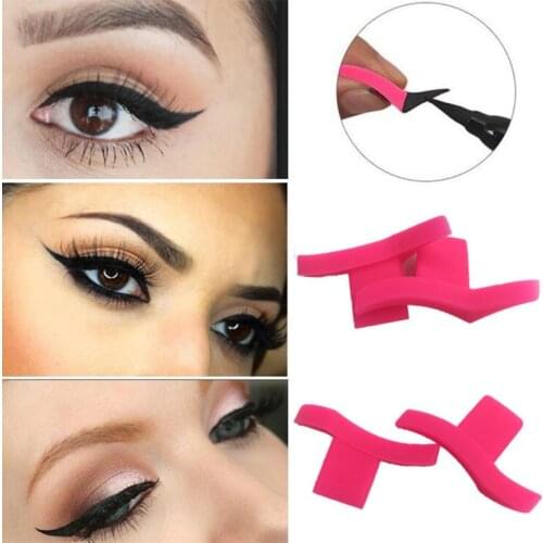 2Pcs/Pair Eye Winged Eyeliner Template Stamps Silicone Wing Shape Professional Cosmetic Makeup Stencil Tools