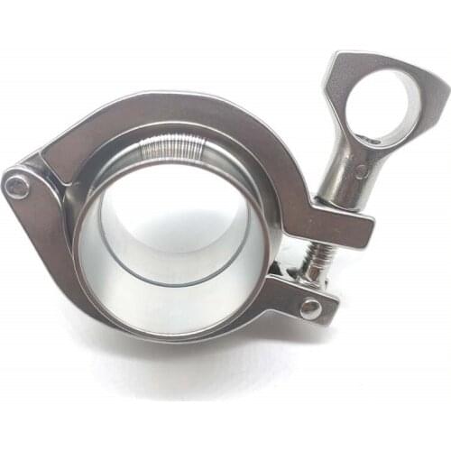 38mm 51mm Sanitary Flange Pipe Weld Ferrule + Tri Clamp + PTFE or Silicone Gasket Stainless Steel SUS SS 304 triclamp