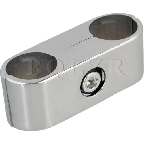 BQLZR Polished 2 Hole Tube Connector for 25mm Pipe Clamp Shelf Storage Rack Accessory