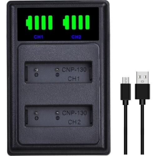 NP-130 NP130 CNP-130 CNP130 LED Dual Battery Charger for Casio Exilim EX-H30 ZR100 ZR200 ZR300 ZR400 ZR410 ZR700 ZR1000 ZR1200