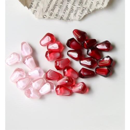 Fruit style 50pcs/lot 8*12mm color print simulation Pomegranate seeds shape resin beads without holes diy jewelry making