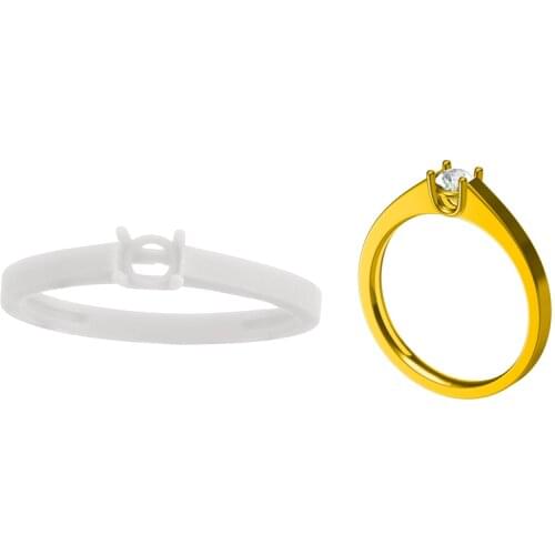 Easy Casting Resins/ Wax Pieces Printed by STL 3D Modeling Solaire Ring with Prongs for Women Gilrs Ladies