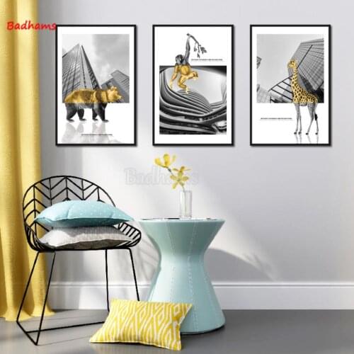 Stairs Triptych Decorative Painting Porch Corridor Paintings Nordic Style Architectural Murals Living Room Sofa Wall Painting