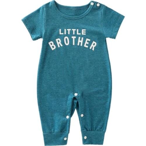 Summer Infant Baby Boys Girls Short Sleeve Letters Print Rompers Kids Casual Jumpsuit