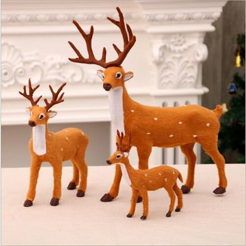 Simulation Deer Christmas Xmas Plush Reindeer Kid Doll Decor Home Decoration Party Pendant Ornament Elk New Year Gifts