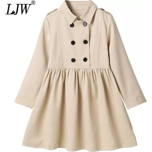 Fahion Girls' dresses for teenagers simple atmosphere windbreaker princess dress 9 10 11year Childrens Clothing