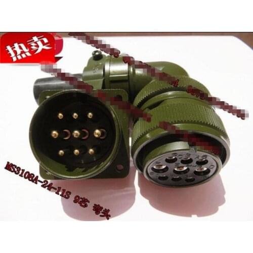 Original new 100% 5015 MS3108A24-11S MS3102A24-11P 9 American Standard aviationplug bent core waterproof connector