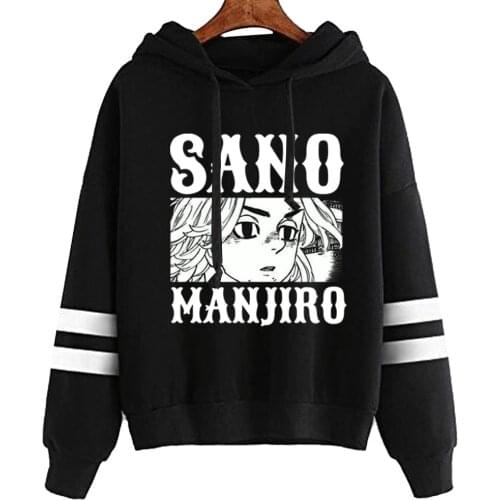 Hot Anime Tokyo Revengers Mikey Eyes Loog Sleeve Hoodie Streetswear Casual Unisex Pullover Clothes