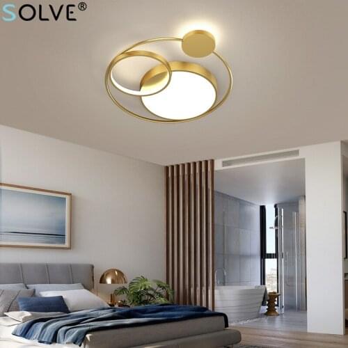 Simple Round Combination Design Chandelier Modern Led Ceiling Lamp Home Living Room Bedroom Study Interior Decoration Lamp