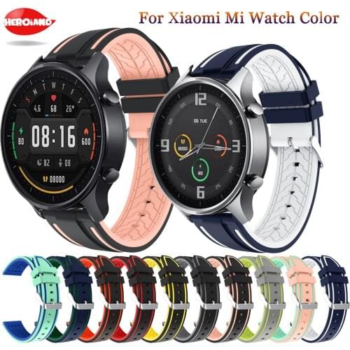 22mm Watch Band For Xiaomi MI Watch Strap Printing Silicone Watchbands Wristband Bracelet For Xiaomi Smart Mi Watch Color Sports