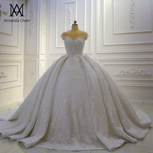 Abiye gece elbisesi Cap Sleeve Lace Applique Pearls Luxury Wedding Dress