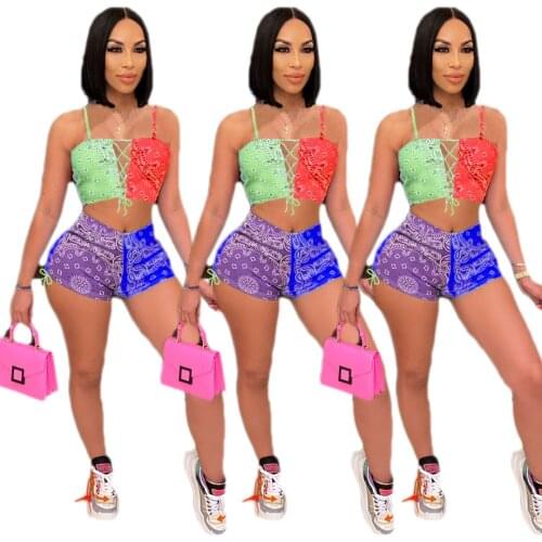 Sexy Women Tracksuit Set Two Piece Set Streetwear Crop Top + Short Panjts Sportsuit Summer Clothes For Women Outfit