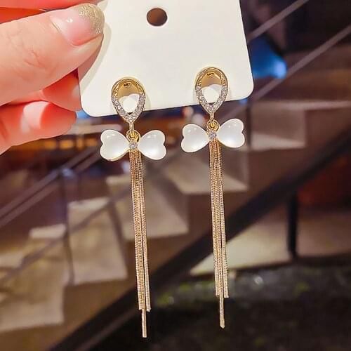 AINAMEISI Tassel Earrings All Season New Trendy Earrings Female Korean Long Fashion Earrings Elegant Exquisite Womens Earrings