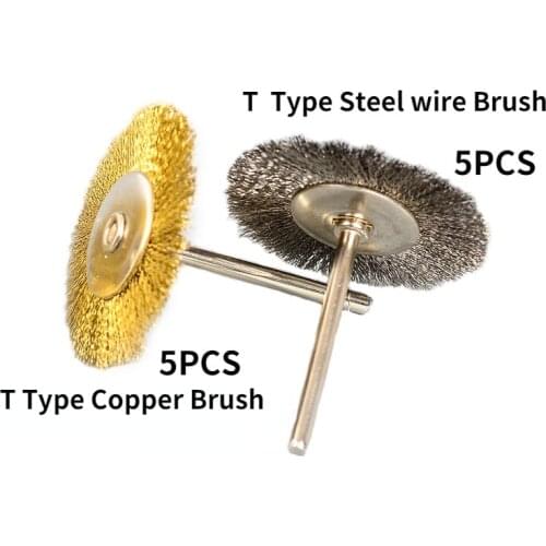 Steel Wire Brush / T Type 3 * 22mm Copper Wire Brush / Copper Wire Mini Brush / Flat Copper Wire Brush / Metal Rust Removal