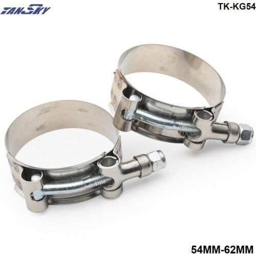 2.0" INCH (54MM-62MM) SILICONE TURBO HOSE COUPLER T BOLT SUPER CLAMP KIT TK-KG54
