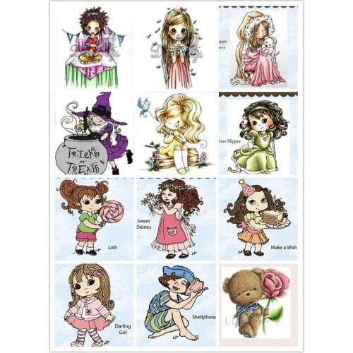 1625--1639 Pretty little girl Transparent Clear Silicone Stamp/Seal for DIY scrapbooking/photo album Decorative card making