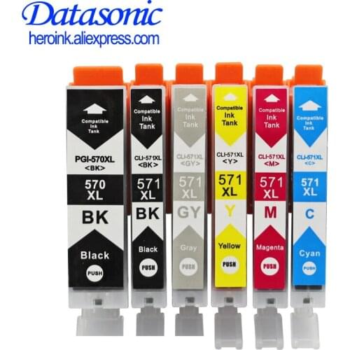 Datasonic Compatible Ink Cartridges Replacement for Canon PGI-570XL CLI-571XL for PIXMA MG5700 MG5750 MG5751 MG6850 MG6851