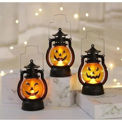 Haloween LED Pumpkin Ghost Lanter Candle Light Halloween Party Decoration for Home Holiday Bar Horror Props Oil Lamp Kids Toy
