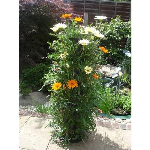 Outdoor Wall Planter Flower Tower Freestanding to Hold Living Artificial Plants Flowers for Patios