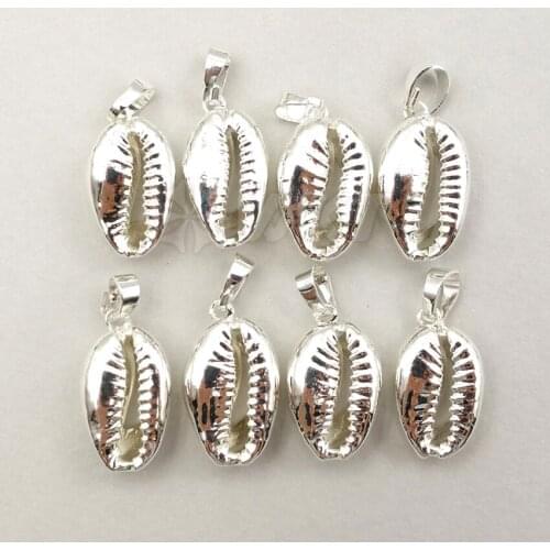 WT-P385 WKT Simple Style Cowrie Natural Shell Pendant In High Quality And silver Color Plated For Women Jewelry Necklace Making