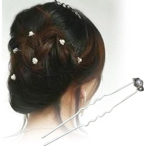 10pc Flower Wedding Hair Pins Bridesmaid Crystal Diamante Pearls Bridal Clip Grips