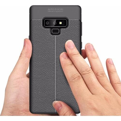 100 pcs For Samsung Note10 Note10plus Phone Back Protective Smartphone Soft Litchi striae Shockproof Case Cover For Note 9