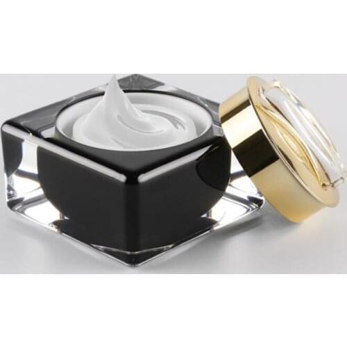 15g 30g White black Acrylic Cream Jar Empty Cosmetic Bottle Container Jar Square cream Bottle 50pcs