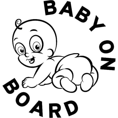 15x15cm Baby on board with a cut baby vinyl Car sticker Decal Waterproof Safety baby giift Decal Sticker New TA121