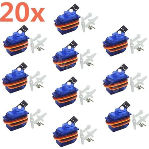 20pcs SG-50 Micro Digital Servo With Plastic Gear 5g For RC Car Airplane RC Helicopter Boat Aeromodelling 21.5*11.7*25.1mm