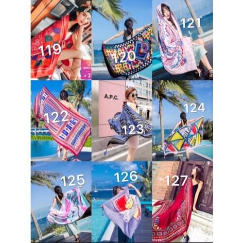 2018 Fashion Cotton Bohemian Style Floral Tassel Scarf Women Long Beach Holiday Scarves Wraps Shawl Hijab Retail Free Shipping