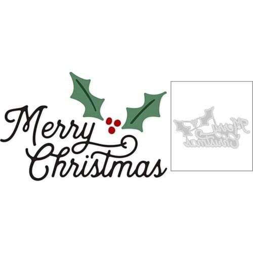 2020 New English Word Merry Christmas Decoration Embossing Metal Cutting Dies For DIY Scrapbooking Card Paper Making no stamps