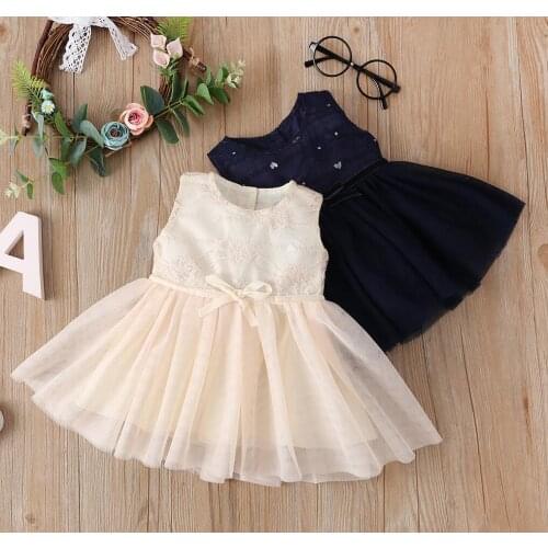 2020 Princess Dress Summer Toddler Girls Sleeveless Dresses Ball Gown Holiday Party Dresses Girls Clothing Baby Costume